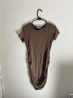 Antistar Super Soft Ruched Short Sleeve Bodycon Dress Size S